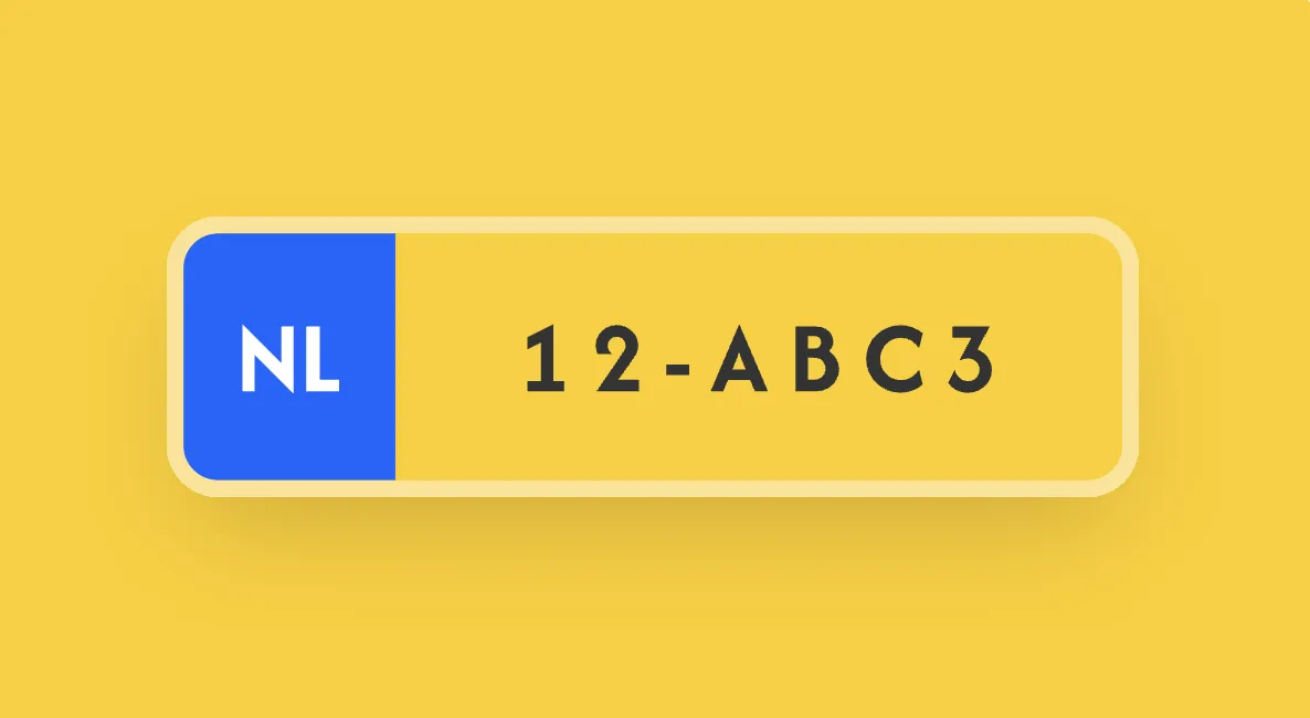 Voorbeeld ingevuld kenteken